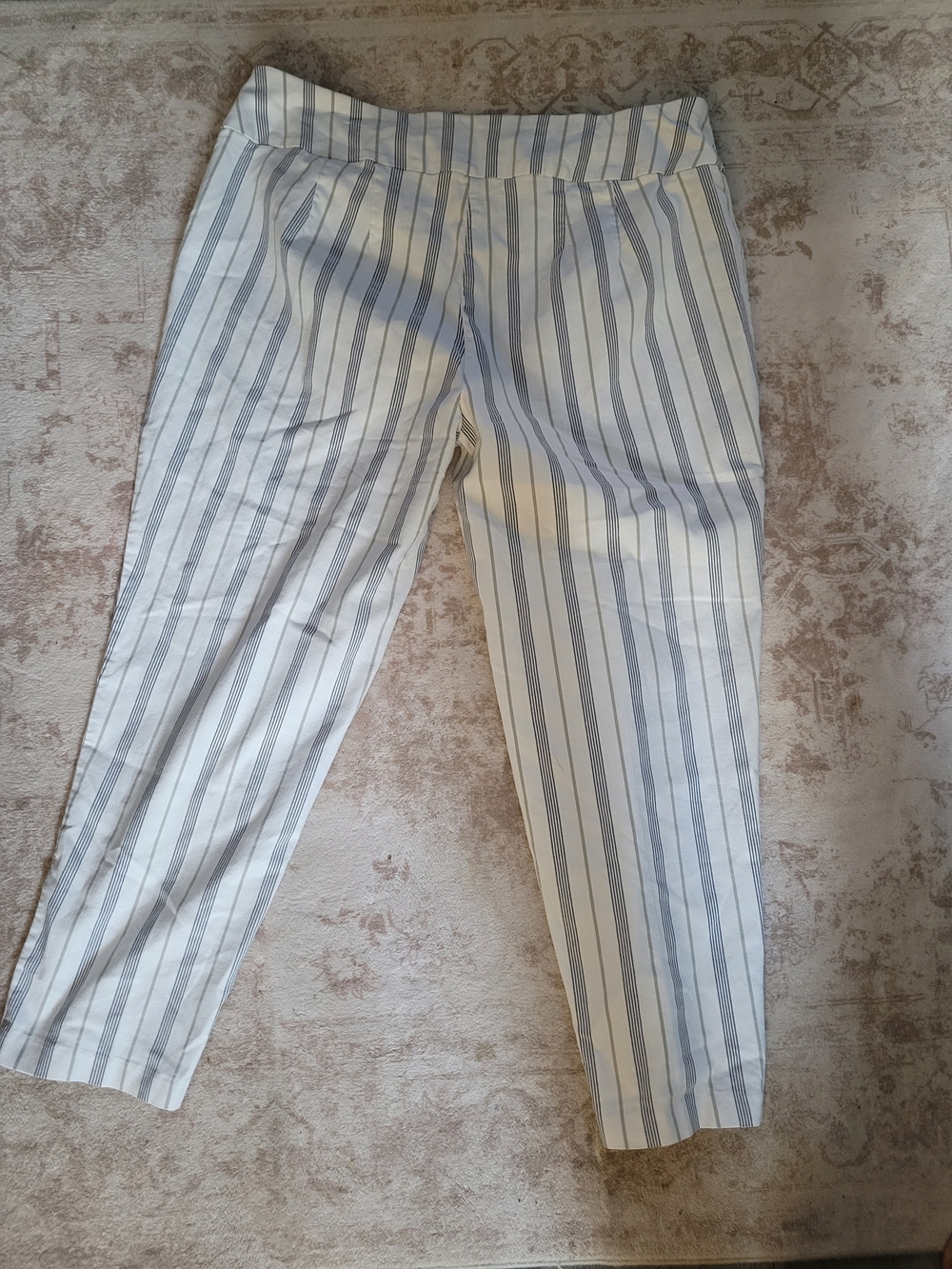Cato Striped Blue & White Boot-Cut Pants